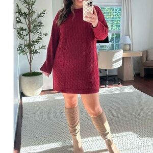 Women's Long Sleeve Cable Knit Mini Sweater Dress - Universal Thread™ new
